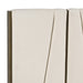 Nixa - Modern Beige Velvet + Brushed Bronze Bed + Birch Nightstands