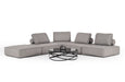 Nolden - Modern Modular Grey Fabric Armless Seat