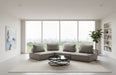Nolden - Modern Grey Fabric Modular 4-Piece Sectional Sofa