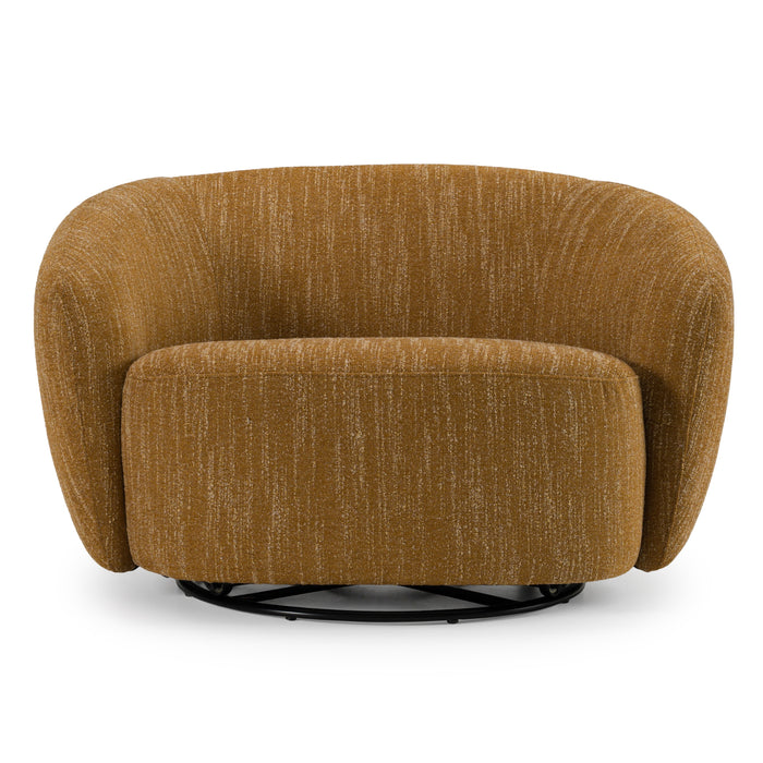 Norris - Modern Mustard Fabric Swivel Accent Chair