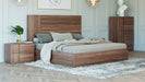 Asus - Eastern King Italian Modern Walnut Bed