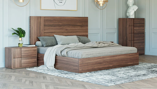 Asus - Eastern King Italian Modern Walnut Bed