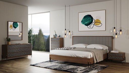 Metcalf - Mid-Century Walnut & Grey Bedroom Set