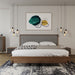 Metcalf - Mid-Century Walnut & Grey Bed w/ Two Nightstands