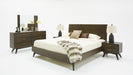 Novak Modern Dark Oak & Antique Brass Mirror