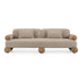 Odette - Modern Beige Fabric + White Burl Sofa