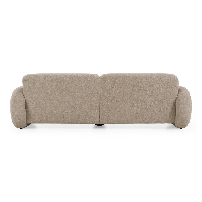 Odette - Modern Beige Fabric + White Burl Sofa