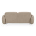 Odette - Modern Beige Fabric + White Burl Loveseat Sofa