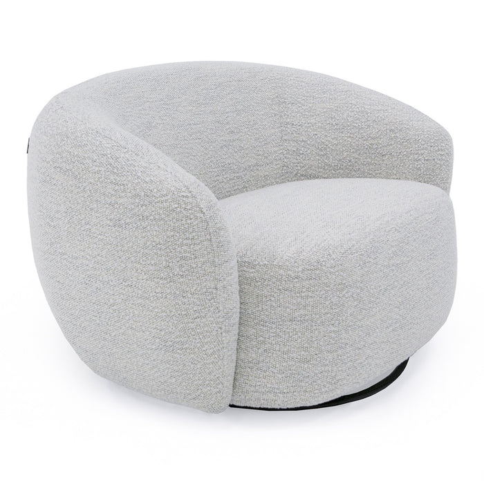 Omaha - Modern Swivel Off White Fabric Chair