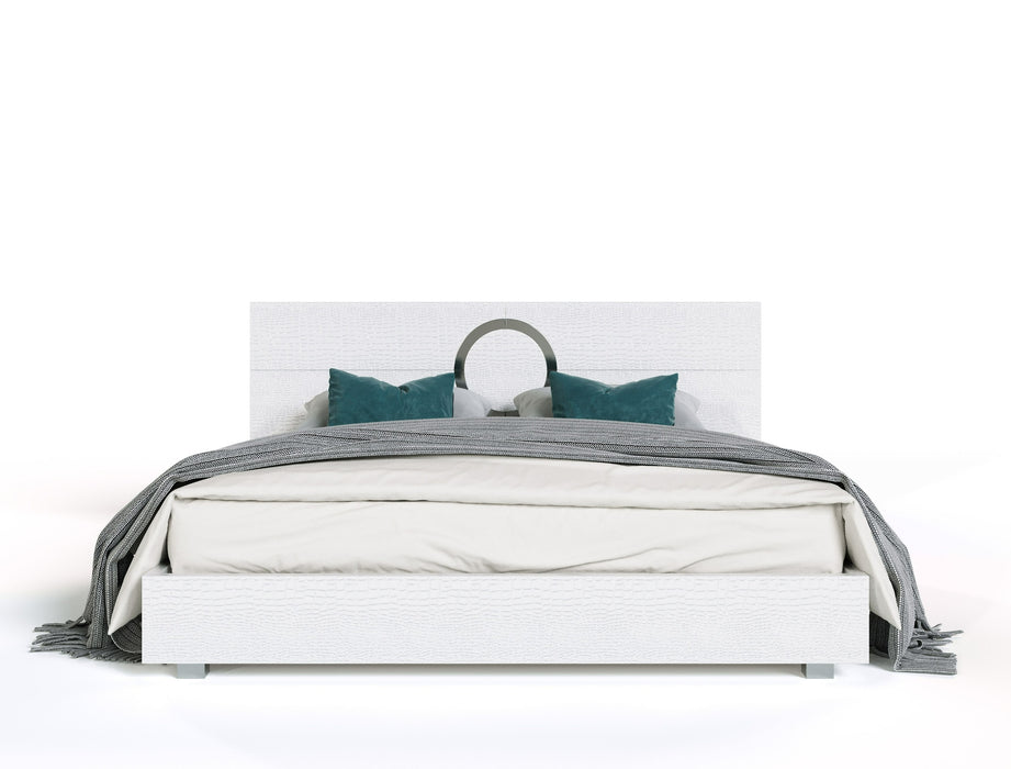 Ovidius - Modern White Crocodile Lacquer Bed