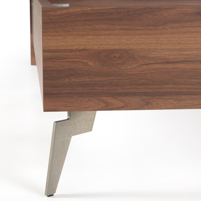Palermo - Eastern King Modern Italian Faux Concrete & Walnut Bed