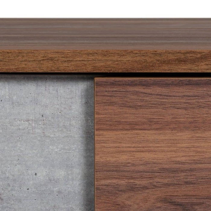 Palermo - Italian Modern Faux Concrete & Walnut 4-Piece Bedroom Set
