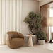 Agatha - Modern Tan Leather Swivel Accent Chair