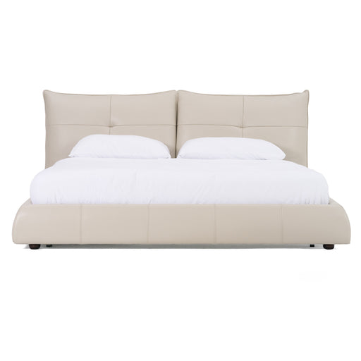 Patrick - Modern Light Grey Leather Bed