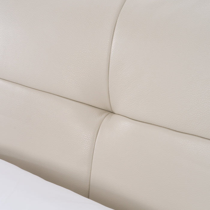 Patrick - Modern Light Grey Leather Bed