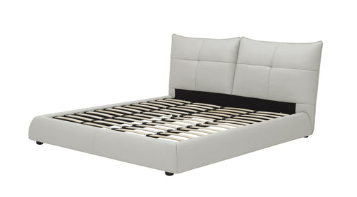 Patrick - Queen Modern White Leather Bed