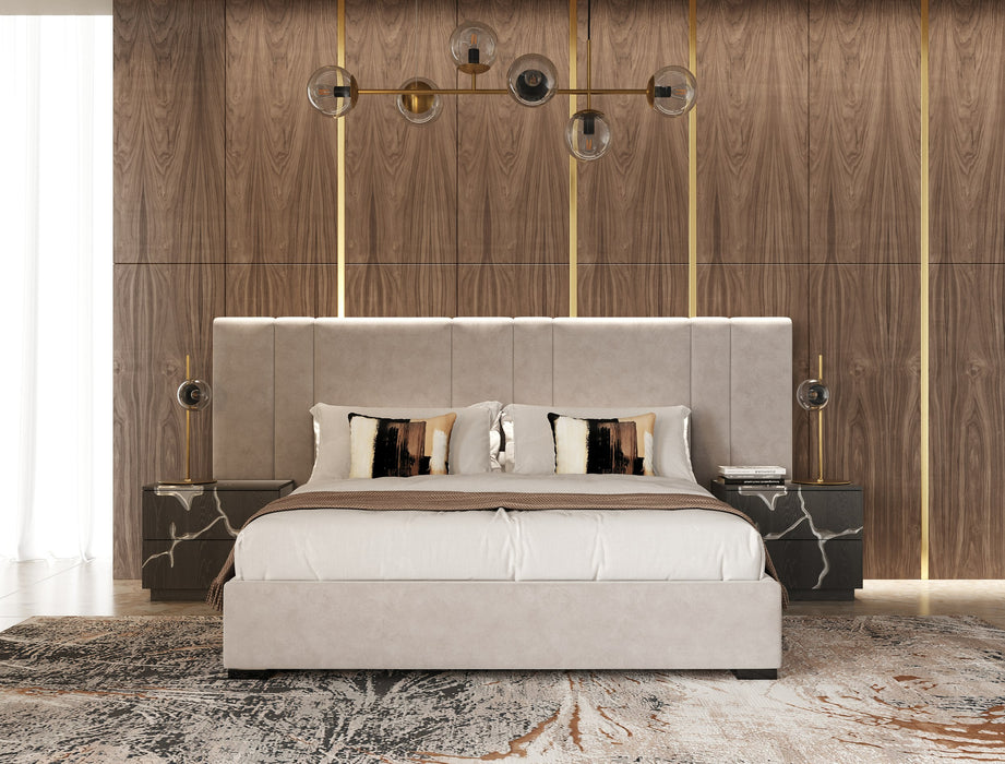 Aspen - Modern Matte Brown Ash & Silver Nightstand