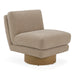 Petito - Modern Beige Fabric + Chestnut Accent Chair
