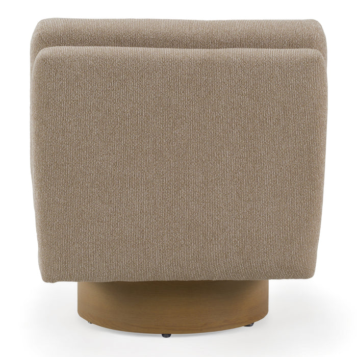 Petito - Modern Beige Fabric + Chestnut Accent Chair