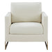 Prince - Contemporary Cream Fabric + Gold Accent Chair