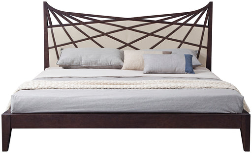 Prism Modern Brown & Beige Bonded Leather Bed