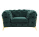 Quincey - Transitional Emerald Green Velvet Chair
