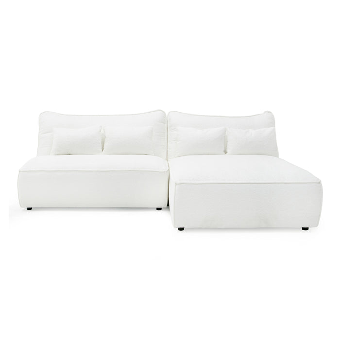 Racine - Modern White Fabric Modular Sectional Sofa