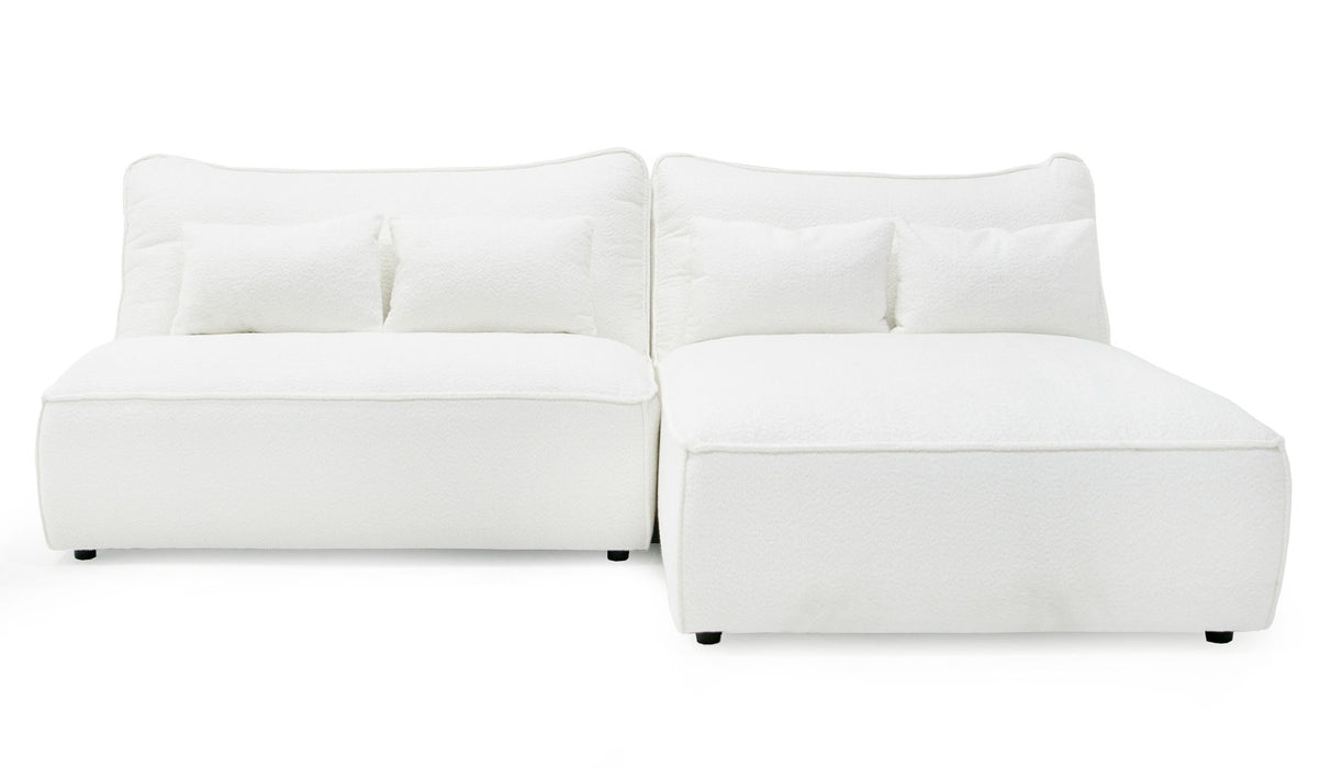 Racine - Modern White Fabric Modular Sectional Sofa