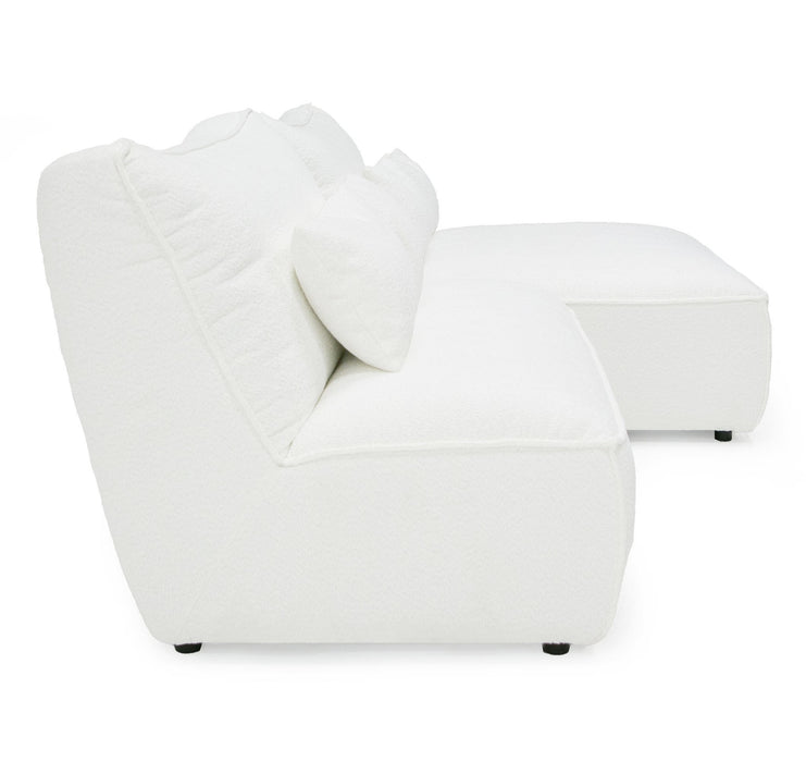 Racine - Modern White Fabric Modular Sectional Sofa