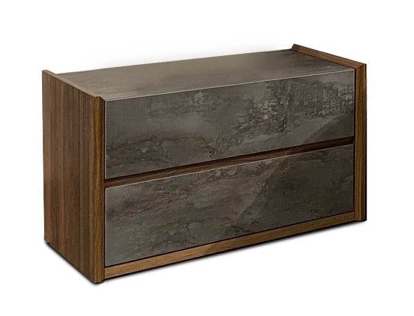 Rado - Modern Walnut & Volcanic Slate 4-Piece Bedroom Set