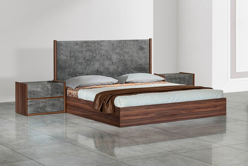 Rado - Eastern King Modern Walnut & Volcanic Slate Bed