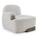 Rainier - Contemporary Off-White Fabric + Antique Brass Accent Chair