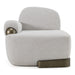 Rainier - Contemporary Off-White Fabric + Antique Brass Accent Chair