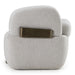 Rainier - Contemporary Off-White Fabric + Antique Brass Accent Chair