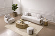 Rainier - Contemporary Off-White Fabric + Antique Brass Accent Chair