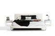 Queen Ramona Modern White Leatherette Bed