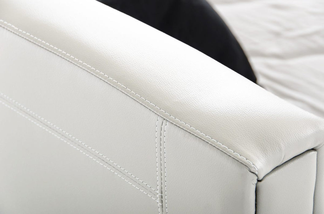 Queen Ramona Modern White Leatherette Bed