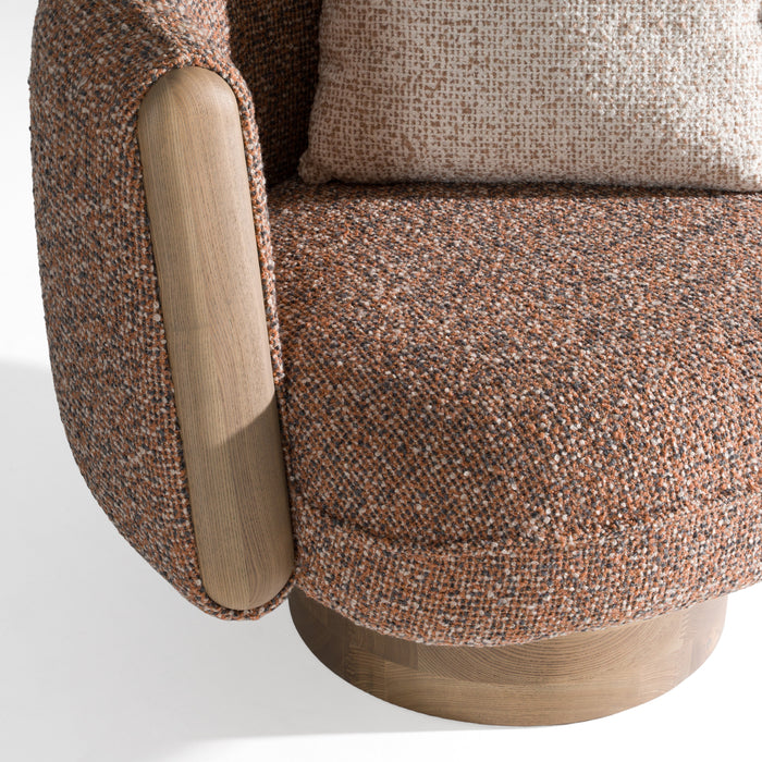 Raywood - Modern Multicolored Boucle Fabric + Ash Accent Chair