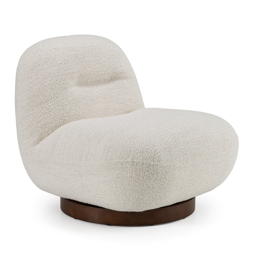 Renee - Modern Cream Fabric Swivel Chair