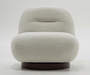 Renee - Modern Cream Fabric Swivel Chair