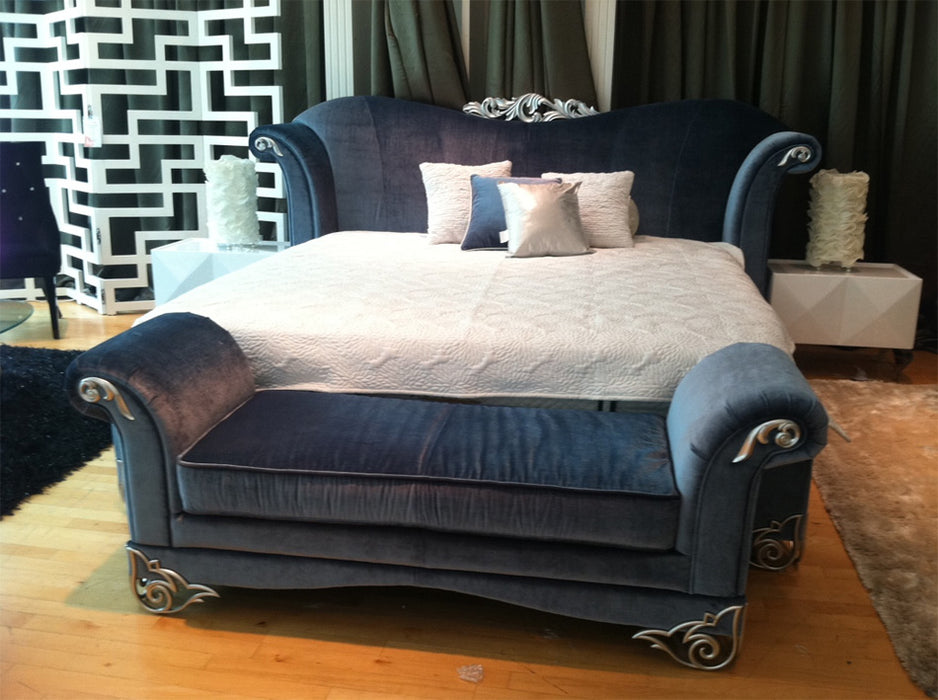 Rita Transitional Velour Fabric Bench