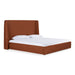 Roma - Modern Burnt Orange Microfiber Upholstered Bed