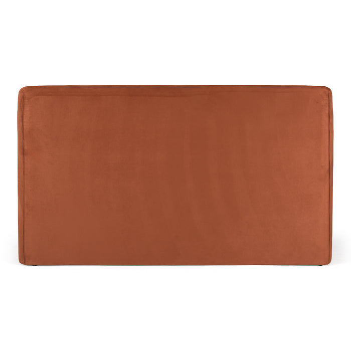 Roma - Modern Burnt Orange Microfiber Upholstered Bed