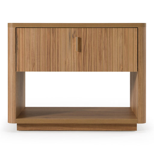Roma - Modern Oak + Gold Nightstand