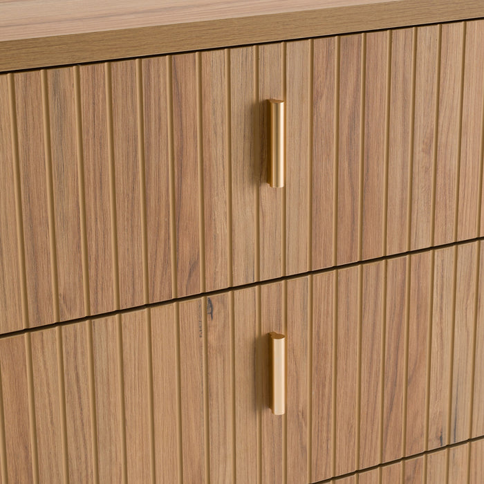 Roma - Modern Oak + Gold Dresser