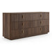 Emilio + Roma - Modern Beige Fabric + Walnut 4-Piece Bedroom Set