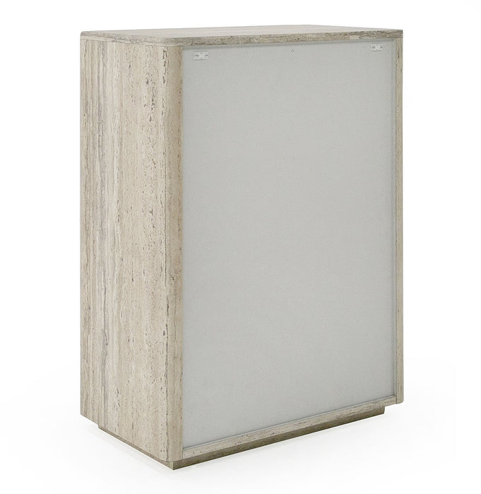 Roma - Modern Faux Travertine + Gold Chest