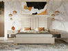 Daystar - Modern Beige Velvet & Gold Bed