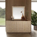 Roma - Modern Faux Travertine + Gold Mirror