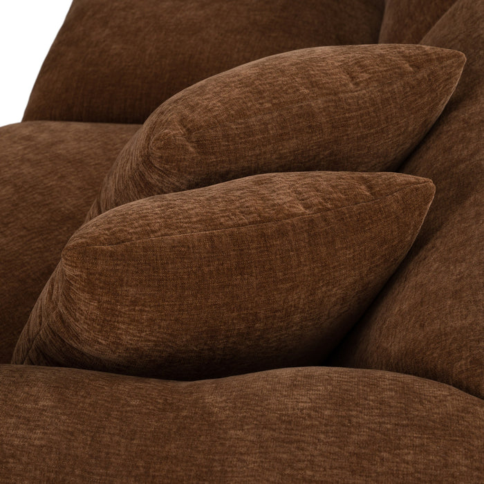 Crockett - Modern Brown Fabric Sectional Sofa